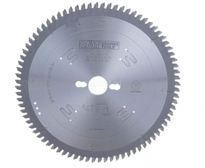 297.080.11M CMT Диск пильный 260x30x2,8/2,2 -6° прямой-трапеция зуб Z=80