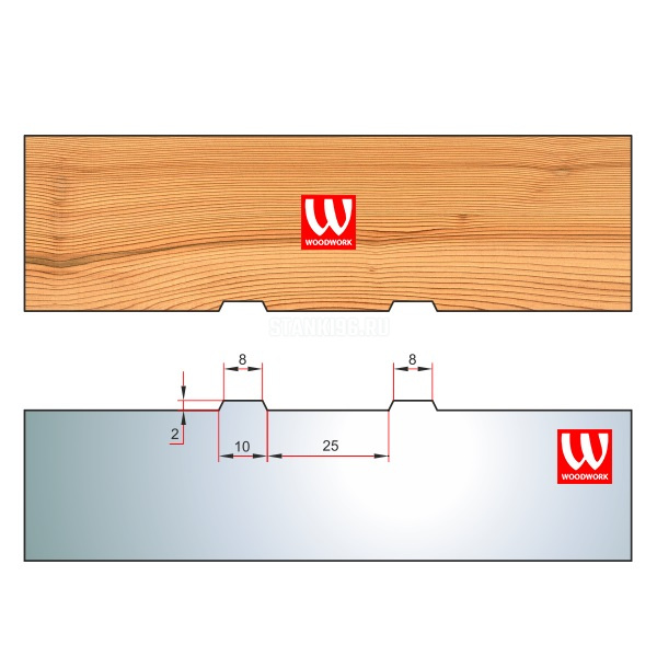 51.1114W Woodwork комплект из 1 ножа для изготовления вентиляционного паза