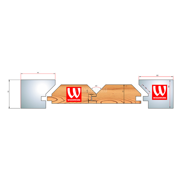 51.1714W Woodwork комплект 8 ножей HSS сталь 50х8 для изготовления имитации бруса