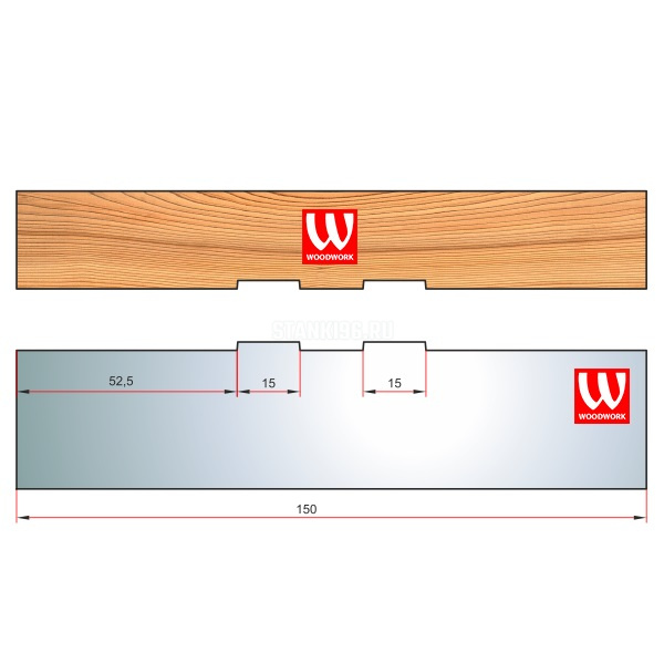 51.1918W Woodwork комплект из 1 ножа для изготовления вентиляционного паза