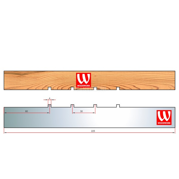 51.2255W Woodwork комплект из 1 ножа для изготовления вентиляционного паза