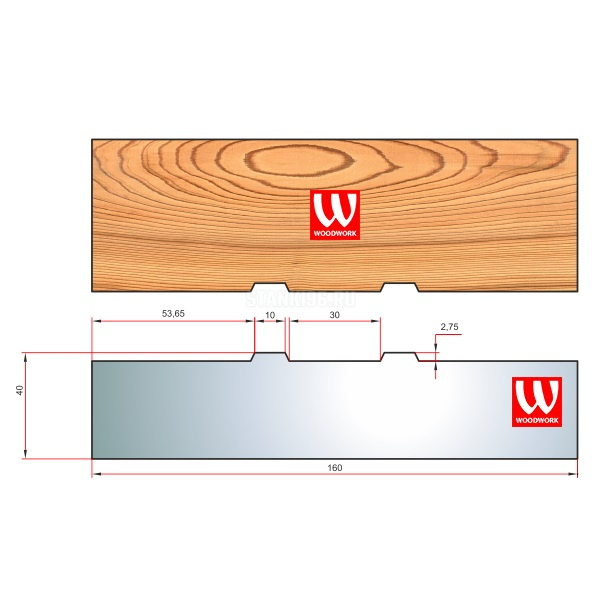 51.2627W Woodwork комплект из 1 ножа для изготовления вентиляционного паза