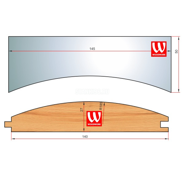 51.3389W Woodwork комплект 4 ножей HSS сталь 145х8 для изготовления Блок Хауса 145