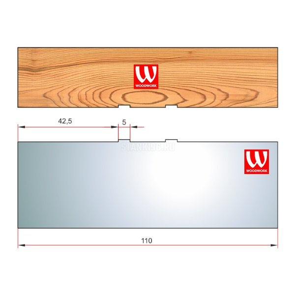 51.3629W Woodwork комплект из 1 ножа 110х3 для изготовления вентиляционного паза