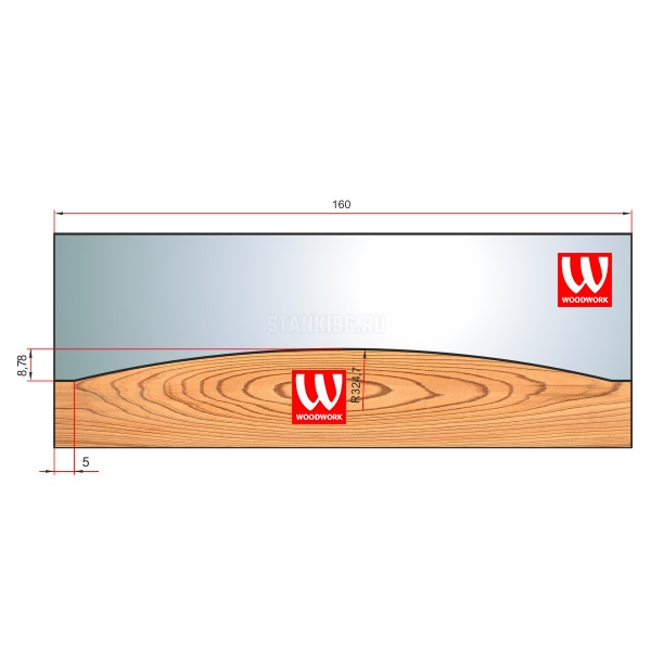 51.42782W Woodwork комплект 4 ножей HSS сталь 160х8 для изготовления Блок Хауса