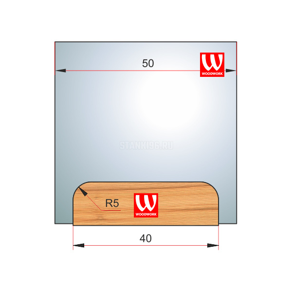 51.4527W Woodwork комплект 4 ножей HSS сталь 50х8 для изготовления обналички