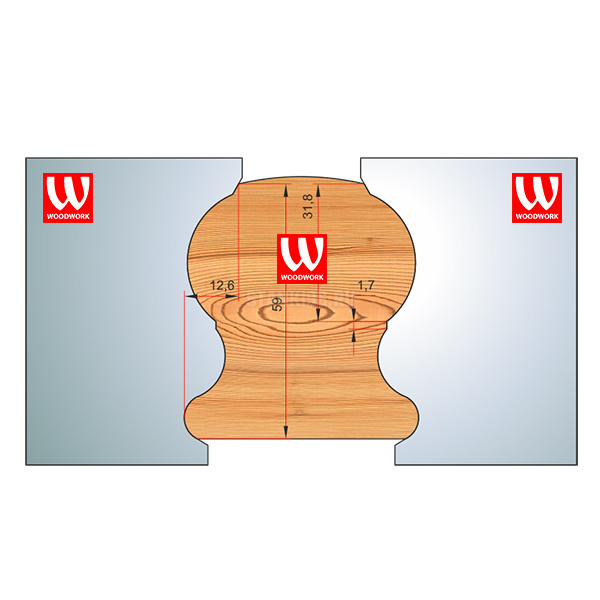 51.4637W Woodwork комплект 8 ножей HSS сталь для изготовления поручня