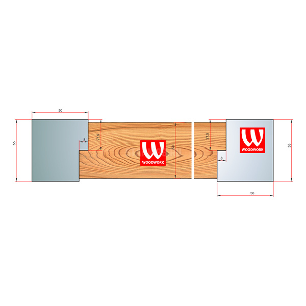 51.639.2W Woodwork комплект 8 ножей HSS сталь для для изготовления доски в четверть