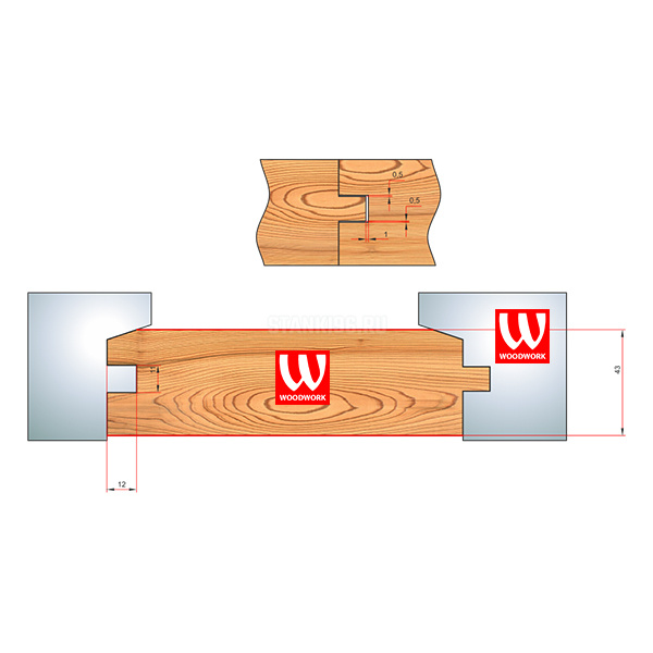 51.845W Woodwork комплект 8 ножей HSS сталь для изготовления имитации бруса