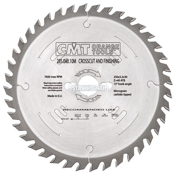 285.036.08M CMT Диск пильный 200x30x3,2/2,2 15° 10° косой зуб Z=36