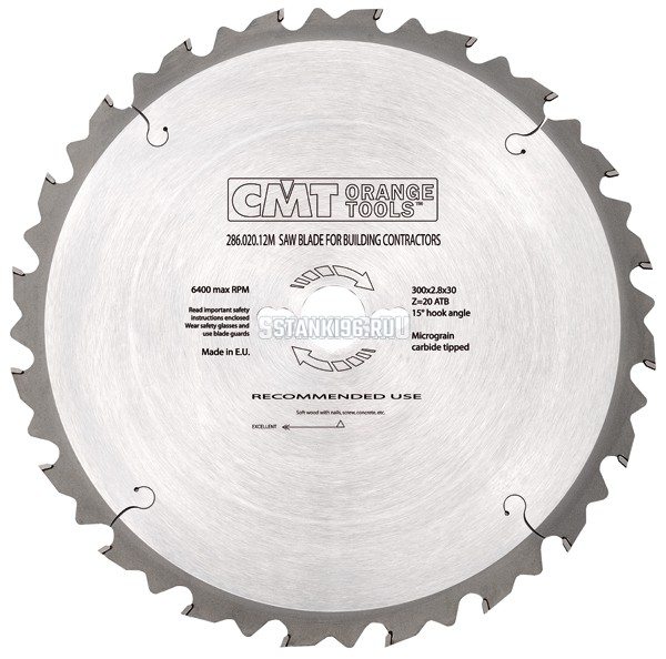 286.040.24M CMT Диск пильный 600x30x4,2/3,2 15° 5° косой зуб Z=40